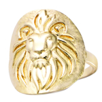Kullatud s&otilde;rmus 'Lion' - 20x18 mm 60 kuld