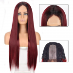 MERISIHAIR naiste pikad sirged mustad juuksed ilma tukkideta s&uuml;nteetilisest kiust Cosplay igap&auml;evaseks kandmiseks pitsiline must parukas naistele 60 cm