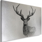 Feeby l&otilde;uenditr&uuml;kk, h&otilde;bedane geomeetriline hirvepea 60x40 hall v&auml;rv