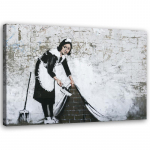 L&otilde;uenditr&uuml;kk Banksy Maid Street Art 60x40 hall v&auml;rv