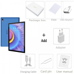 BDF 10,1-tolline Android 12 tahvelarvuti 1280x800 kaheksatuumaline 8 GB RAM 128 GB ROM 4G v&otilde;rk AI kiirendatud tahvelarvutid arvuti topelt-Wifi 5000 mAh Standard Version sinine