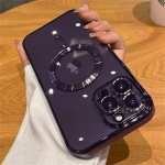 Luksuslik Magsafe'i magnetilise laadimise jaoks l&auml;bipaistev silikoon&uuml;mbris iPhone'i 16 15 14 Plus 13 12 11 Pro Max Plating l&ouml;&ouml;gikindel pehme kate jaoks iPhone 12 Pro Max lilla