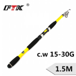 Teleskoopne &otilde;ngeritv 1,5&ndash;2,1&nbsp;M klaass&uuml;sinikkiust spinning &otilde;ngeritv reisimiseks v&auml;listingimustes Bass Pesca &otilde;ngeritv 1.5M kollane