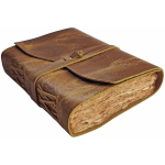 Nahast ajakiri meestele - Nahkk&ouml;ites ajakiri - K&auml;sitsi valmistatud antiikne deckle paber - Nahast visandiraamat - Book of Shadows Journal 8 x 5.7 in