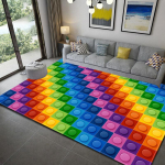 V&auml;rviline plokk-geomeetriline tr&uuml;kitud vaibavaip elutuppa magamistuppa suure pindalaga vaibad Tr&uuml;kitav p&otilde;randavaip salongimattide teipide jaoks 120cm x 160cm