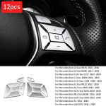 Auto ukse istme m&auml;luga reguleerimine akna t&otilde;stuki rooliratta nupul&uuml;liti katte liist Benz A B C E CLA GLA ML GL GLK GLE GLS jaoks 13pcs Silvery-A