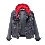 Naiste mood vabaaja mantel pikkade varrukatega taskun&ouml;&ouml;biga teksajakk L