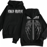 2023. aasta naiste kapuuts Y2K gooti Skeleton Evil Wing Print Oversize kapuutsiga topsid Paaririided Hip-hop Meeste t&auml;navar&otilde;ivad dressipluus S