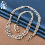 925 Sterling Silver V&auml;ike siledad helmed, pallid, viinamarjad, kaelakee ehted 45cm