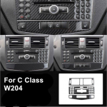 Benz C klass W204 tarvikud s&uuml;sinikkiust stiilis auto interj&ouml;&ouml;r keskkonsool Instrument AC &otilde;huventilaatori v&auml;ljalaskepaneeli CD kaane kleebis kaunistus Model A