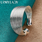 925 sterlingh&otilde;bedane, mitme m&auml;hisega reguleeritav s&otilde;rmus naistele, meeste moeehted Resizable