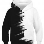 Laste Spordikapuutsid Must/valge 3D Prindiga Laste Pusad Juunioride Laste pikkade varrukatega sviiter 4-13 a poisi/t&uuml;druku kapuutsiga kampsunid 150