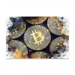 Graffiti Bitcoini kr&uuml;ptokunst Abstraktsed l&otilde;uendimaalid plakatid ja tr&uuml;kised Seinakunst Motiveeriv pilt elutoa sisekujunduseks Cuadro 21x30 No Frame