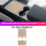 For Tesla 2021-2023 Model 3 model Y Car Solid wood Central Control Center Console Panel Sticker Interior Accessories 2021 3 Y wood 2PCS