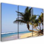 Kolmeosalise pildiga l&otilde;uendiprint Tropical Beach Ocean 60x40 sinine