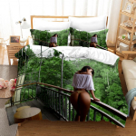 Bikiinivoodipesukomplekt Seksikas iludus tuharate teemaline tekikate ja padjap&uuml;&uuml;r t&auml;issuuruses &uuml;heinimesevoodi Magamistuba Kodu voodipesu Mikrokiust kodukaunistus UK Single 135x200cm