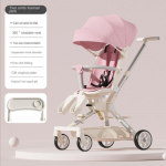 Nelja rattaga jalutusk&auml;ru Kahesuunaline kerge beebik&auml;ru Lastek&auml;ru beebik&auml;ru beebimugavusega roosa