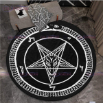 Satanic Goat gooti punk Pentagram &uuml;mmargune vaip libisemiskindel uksematt p&otilde;rand &otilde;udus kuradi vaip elutoa matid n&otilde;ia &uuml;mmargune vaip 120cm