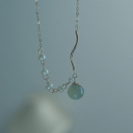 K&uuml;&uuml;narnukk helmekett Hetian Jade kaelakee naistele T&uuml;drukutele Kingitus V&auml;rske Temperament Ins Moe Rahu Ehted valge