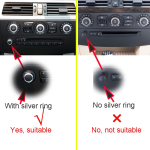 Car Center console air conditioning volume control knob button ring cover frame sticker For BMW E60 E61 Color-Silver black