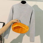 Naiste talvefliisist tihendav p&otilde;hjaga s&auml;rk Isesoojenev soe &uuml;laosa Kvaliteetne &uuml;hes t&uuml;kis fliisist sisemine pullover Slim kampsun XXXXL aprikoosi