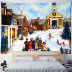 J&otilde;ulu- ja uusaasta tantsupeo seinavaip, p&uuml;hadekink Lumememm &Otilde;limaal Kunstituba Kodukaunistus 100x75cm