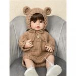 55 cm kogu keha silikoonist veekindel Reborn nukk k&auml;sitsi valmistatud realistlik vasts&uuml;ndinu vann lastele s&uuml;nnip&auml;evakingitused pruun