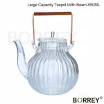 BORREY klaasist teekann Kr&uuml;santeem kroonlehe mustriga teekann filtri k&auml;epidemega pliit Mikrolaineahjus ohutu borosilikaatklaasist kohvikeetja 850ML TeaPot
