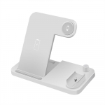 Kokkupandav juhtmevaba laadimisjaam 4-&uuml;hes kiirlaadija dokk iPhone'i jaoks 14 13 12 11 Xs Xr X 8 Apple Watch 8 7 6 5 4 Airpods 3 Pro as picture valge