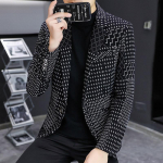 &Uuml;likond jakk Meeste kevadine ja s&uuml;gisene Korea versioon Trend vabaaja paksendatud &uuml;hekordne &uuml;likond Top Trendikas kaubam&auml;rgiga liibuv talve&uuml;likond, v&auml;ike &uuml;likond M