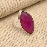 Kashmiri Red Ruby Gemstone 925 Sterling Silver Handmade Amazing Jewelry Ring 7.5