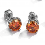 Mitmes v&auml;rvitoonis neljaharulised moissanite k&otilde;rvar&otilde;ngad 30 senti 50 senti 1 karaadine 2 karaadine h&otilde;be meestele ja naistele Valikulised lihtsad k&otilde;rvar&otilde;ngad 8MM