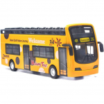 1/32 V&auml;ikebuss M&auml;nguasi Vaatamisv&auml;&auml;rsused Kahekorruseline linnabuss Avatud tippmudel Valatud metallist autod M&auml;nguasi Valatud tagasit&otilde;mmatavad s&otilde;idukid Minimudel Tuled ja muusika 1/32-17.5x6x4.5cm kollane