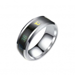 Titaanterasest pulmapael Intelligentne kehatemperatuuri andev s&otilde;rmus Isiklik tervis Meeste Naiste Ring US 6 valge