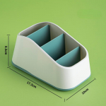 Kaugjuhtimispuldi hoidik 4 pesaga lauaarvuti salvestuskarp teleri kaugjuhtimispult trapetsikujuline korv kirjatarvete organiseerija &uuml;mbris koju sinine