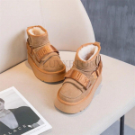 Lehma seemisnahast talvised naistejalatsid Moodsad lumesaapad t&uuml;drukutele Lamedad disainiga platvormsaapad vabaaja paksendamine 35 kaamel