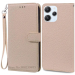 16 v&auml;rvi Redmi 12 &uuml;mbris Xiaomi Redmi 12 &uuml;mbrisele nahast rahakoti &uuml;mberp&ouml;&ouml;ratav &uuml;mbris Redmi 12 4G 5G redmi12 kaitsev kaardipesa hoidja kate beež