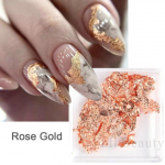 1g Mini Nail Art v&auml;rvilised s&auml;delevad alumiiniumfooliumid 3D helbekleebis UV geellaki t&auml;iskattega laserpaillette roosa kuldne v&auml;rv