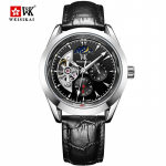 WEISIKAI meeste k&auml;ekellad Uus TOP-br&auml;ndi luksuslik karbiga meeste k&auml;ekell, veekindel helendav nahk, automaatsed meeste mehaanilised k&auml;ekellad valge/must