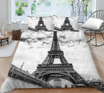 3D Eiffeli torni voodipesukomplekt Moodne romantiline armastusmustriline sulekott Padjap&uuml;&uuml;r 2/3 t&uuml;kki AU180 * 210 t&auml;issuuruses valentinip&auml;eva tekikate Baby 100x135cm