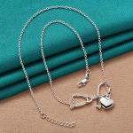 URMYLADY 925 sterlingh&otilde;bedast stetoskoop-s&uuml;da, 18-tolline ripatsiga kaelakee naistele pulmakihluse moeehted 45cm