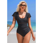 Charmleaks One Piece naiste ujumistrikoo Falbala U-kraega ujumiskost&uuml;&uuml;m Seksikas Monokini ujumisriided S-XL S
