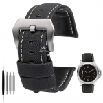 22mm 24mm 26mm nailonist tekstuuriga nahast kellarihm Panerai jaoks PAM01661 441 Marina kellarihm must sinine joon kellatarvikud Black white silver 24mm