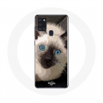 Samsung Galaxy A21S &uuml;mbris Must-valge siniste silmadega siiami kass