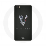 Huawei P8 Vikings Series 6. hooaja logo V &uuml;mbris M&otilde;&otilde;gahall, must taust