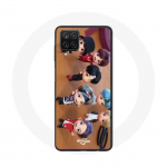 &Uuml;mbris Samsung Galaxy A12 BTS TinyTAN animatsiooniplakatile RM Jin Suga J-Hope Jimin Jungkook ja VM