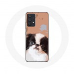 Coque pour Samsung Galaxy A13 5G &Eacute;pagneul japonais Noir et Blanc Race de chiens