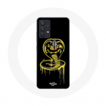 Coque pour Samsung Galaxy A13 5G Cobra Kai Logo Jaune Fond Noir Affiche S&eacute;rie