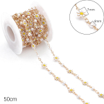 50 cm k&auml;sitsi valmistatud kett Daisy Flower Evil Eye Rhinestone'ist helmestega kett kaelakee k&auml;ev&otilde;ru jaoks DIY ehete tegemise leiud 08