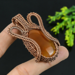 Natural Montana Agate Gemstone Handmade Copper Wire Wrap Pendant 2.5 l9k79